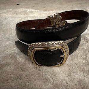 BRIGHTON Reversible, black and brown leather belt M/L 32